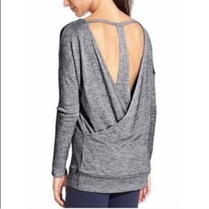 Athleta Pose Layered Top in Heather Grey